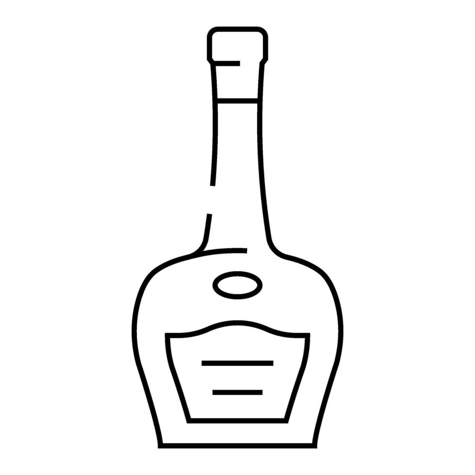 brandy glass bottle line icon illustration vector