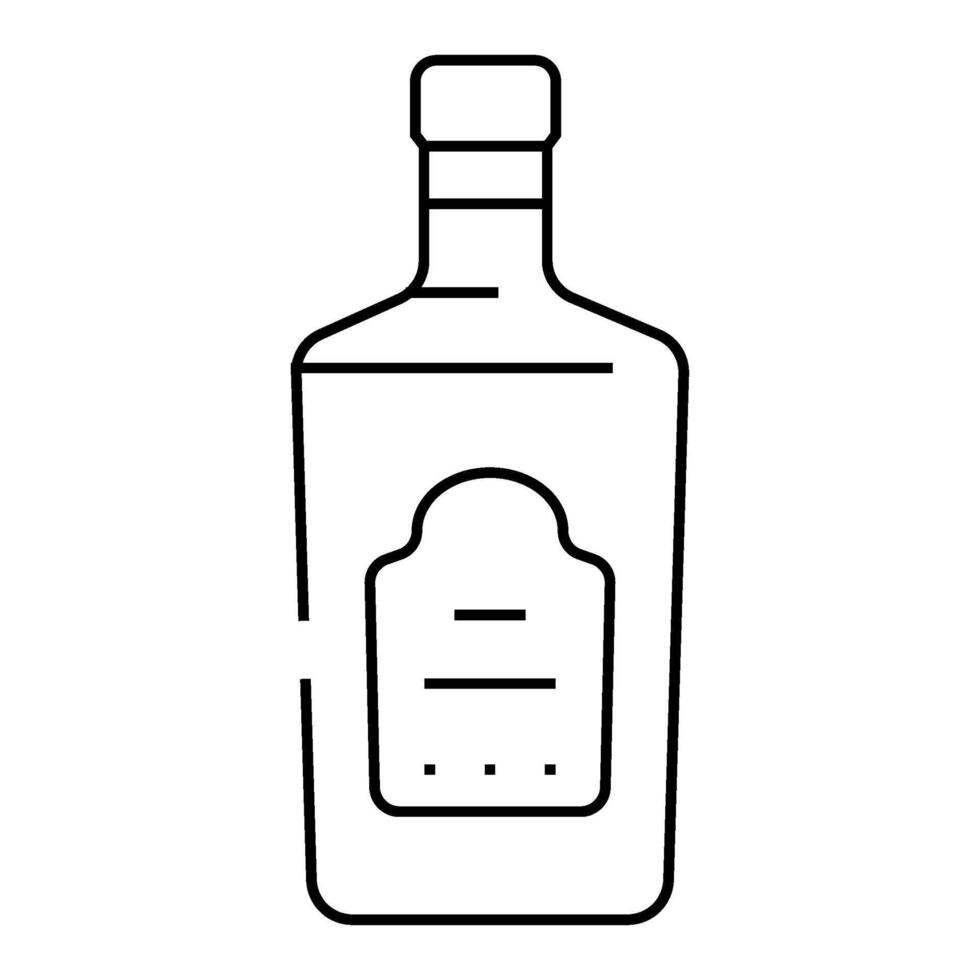 vodka drink bottle line icon illustration vector