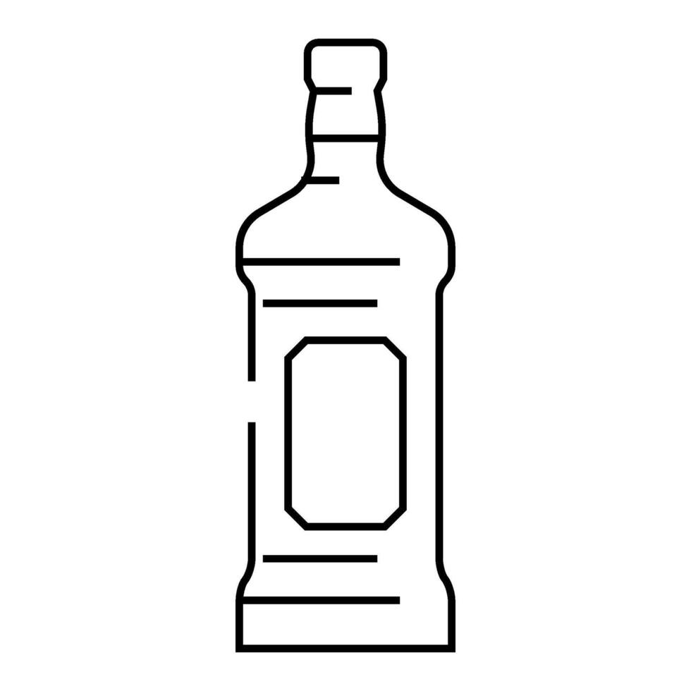 whiskey drink bottle line icon illustration vector