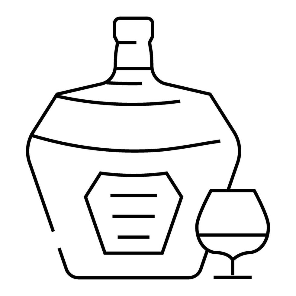 brandy drink bottle line icon illustration vector