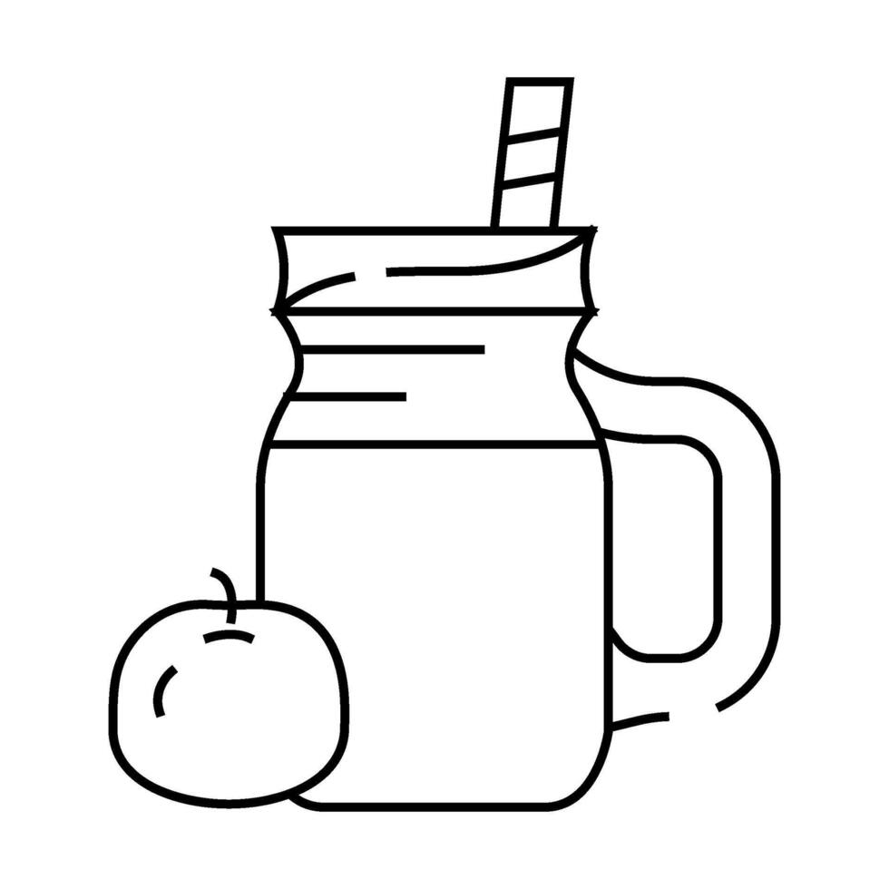 orange juice smoothie drink line icon illustration vector