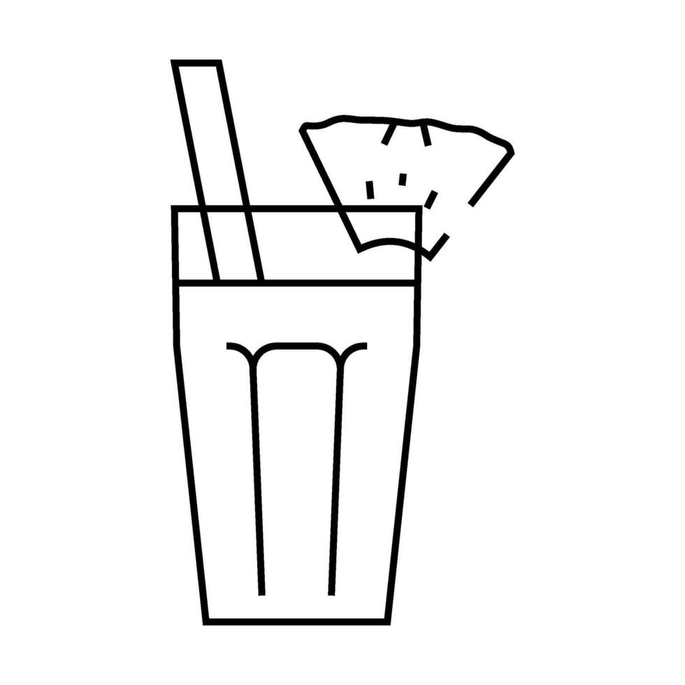pineapple smoothie drink line icon illustration vector