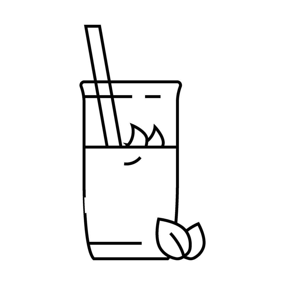 mint smoothie drink line icon illustration vector