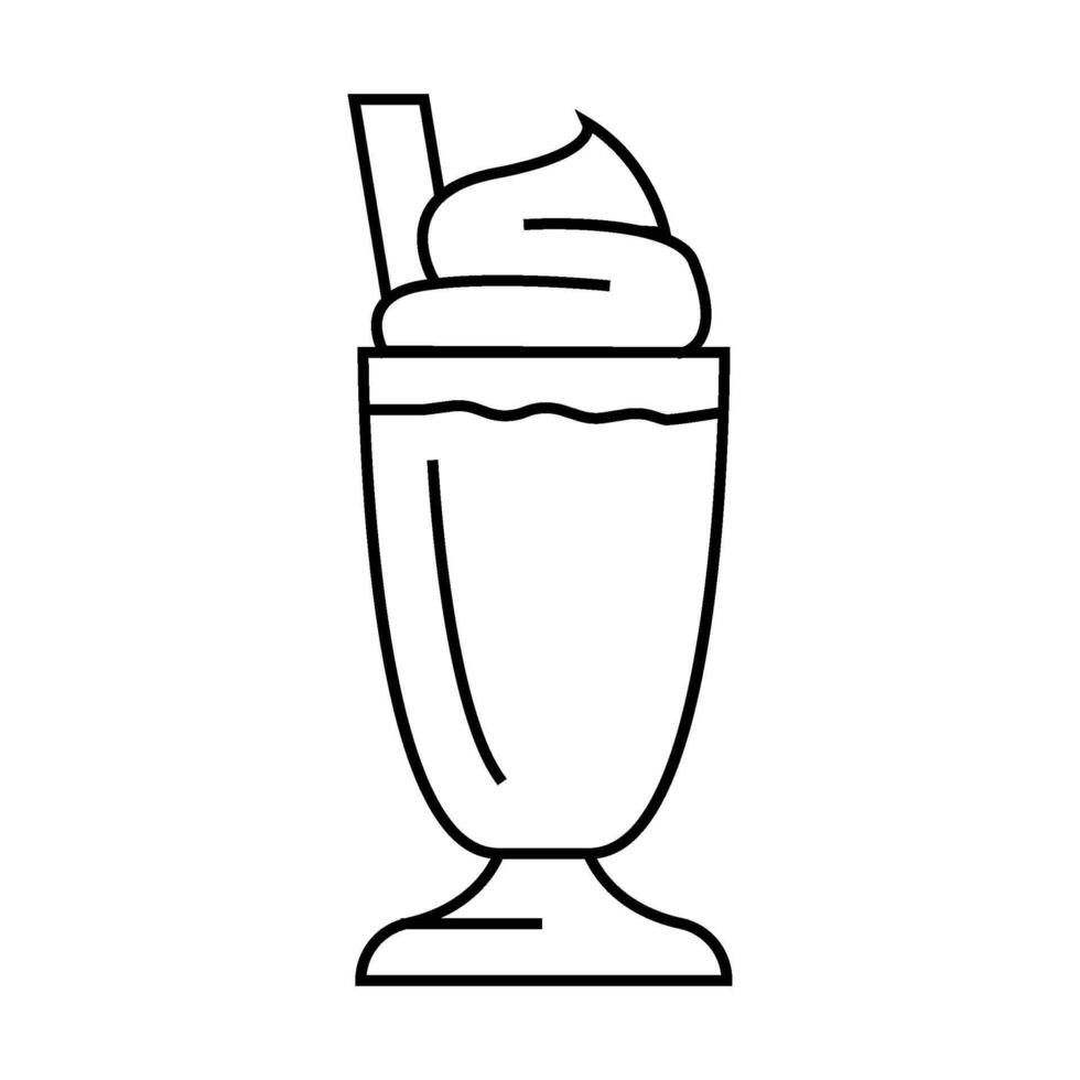 ice cream smoothie drink line icon illustration vector