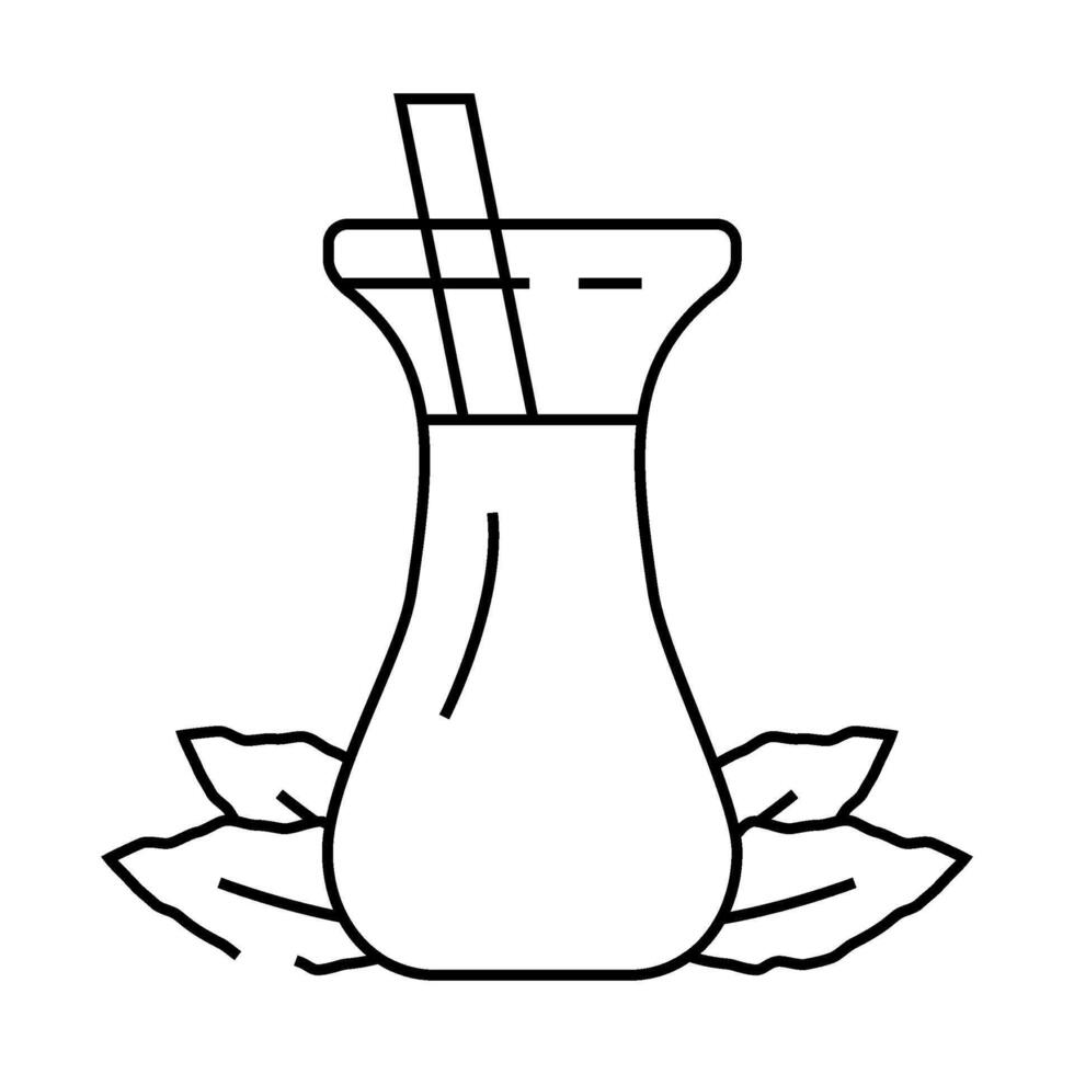 spinach smoothie drink line icon illustration vector