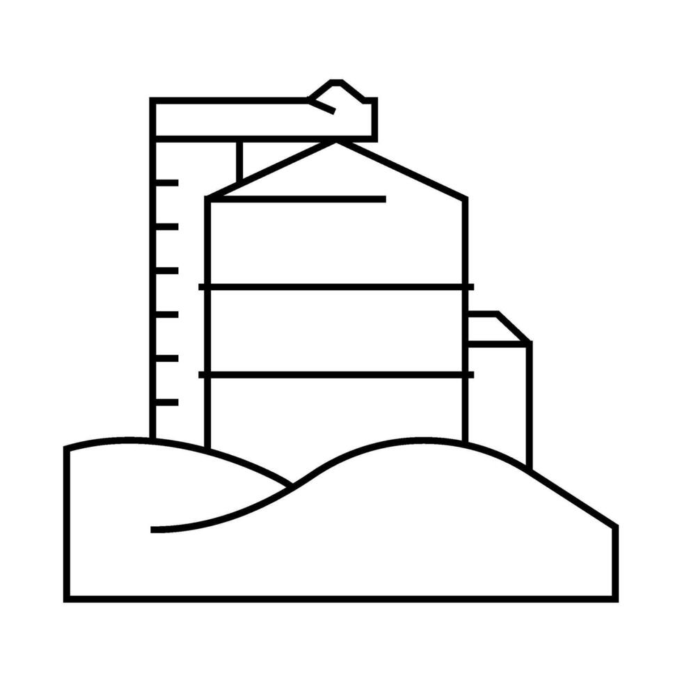 grain heap ripe wheat line icon illustration vector