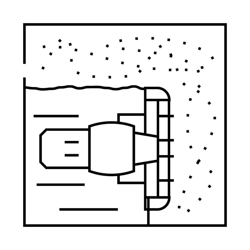 harvester harvesting wheat field line icon illustration vector