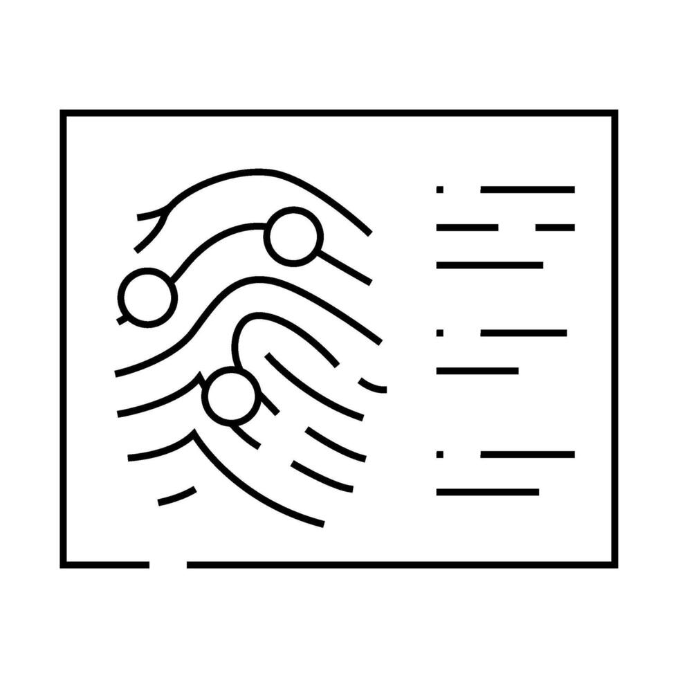 fingerprint crime line icon illustration vector