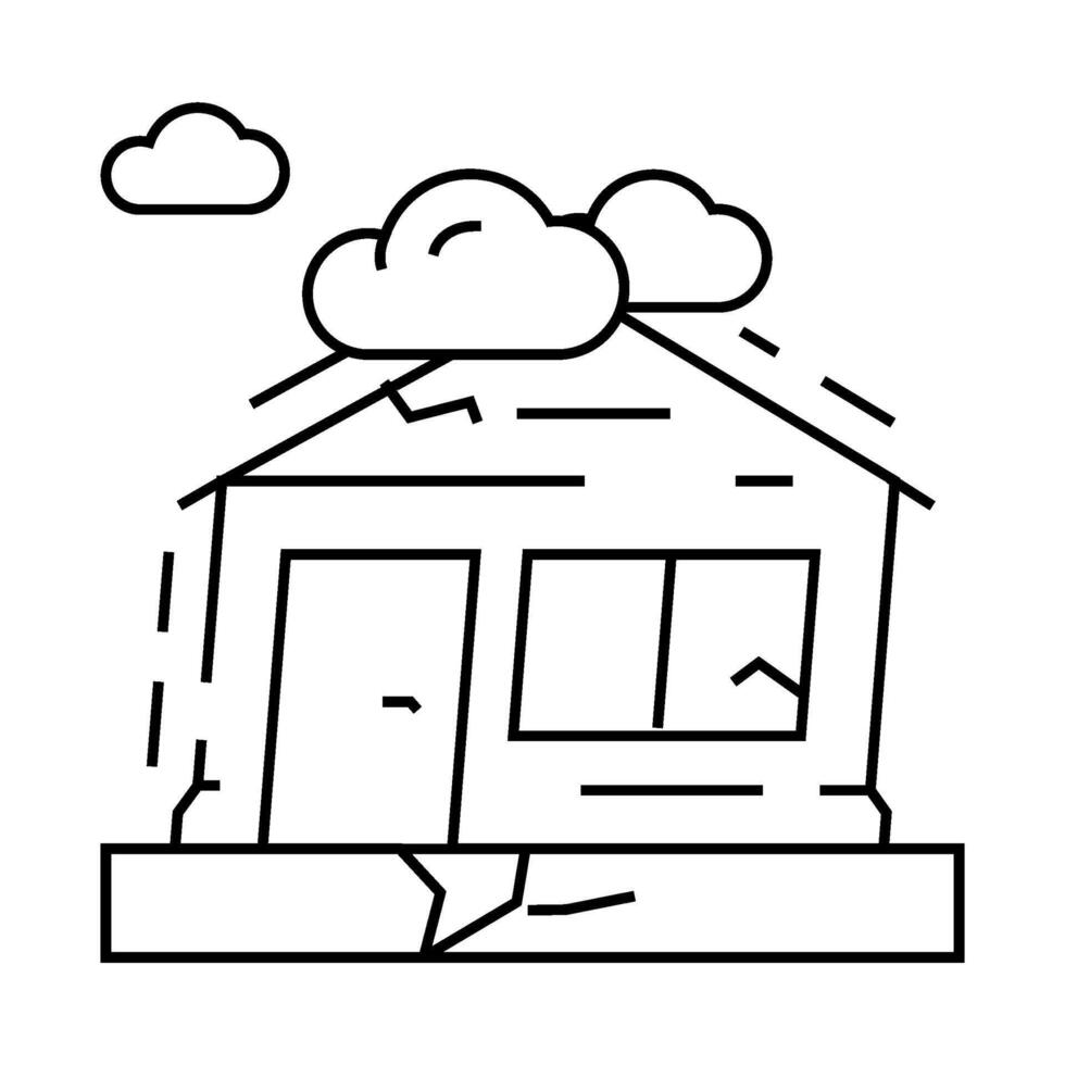 nature apocalypse line icon illustration vector