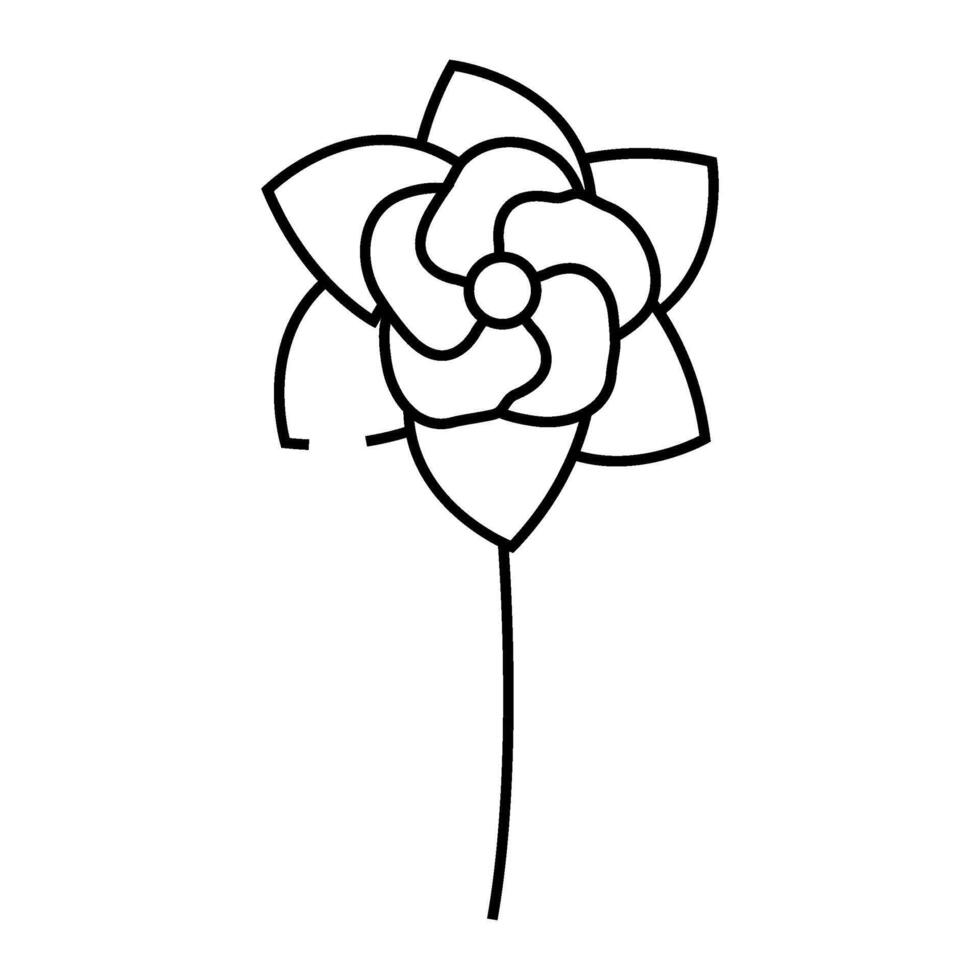 gardenia blossom spring line icon illustration vector
