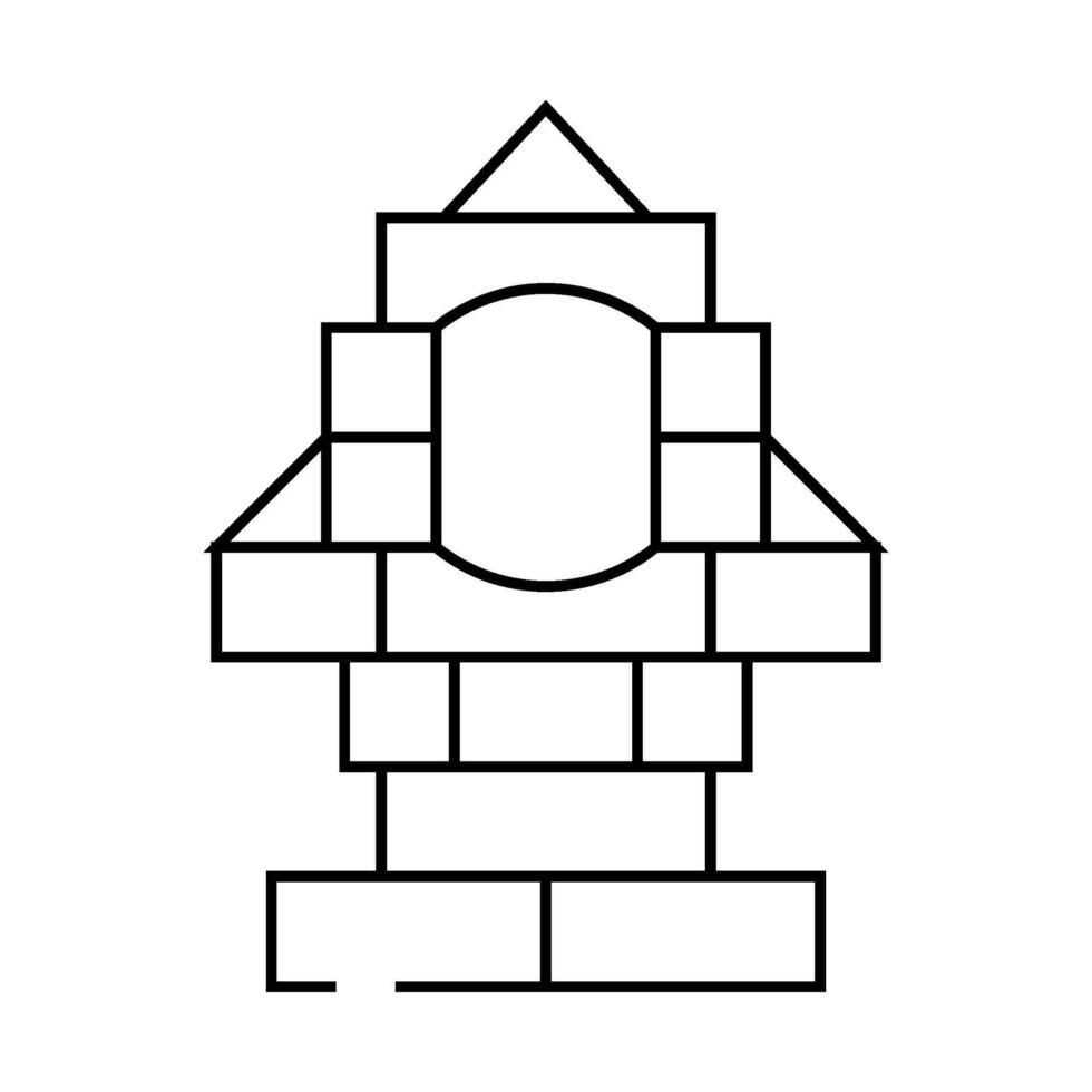 blocks toy child line icon illustration vector