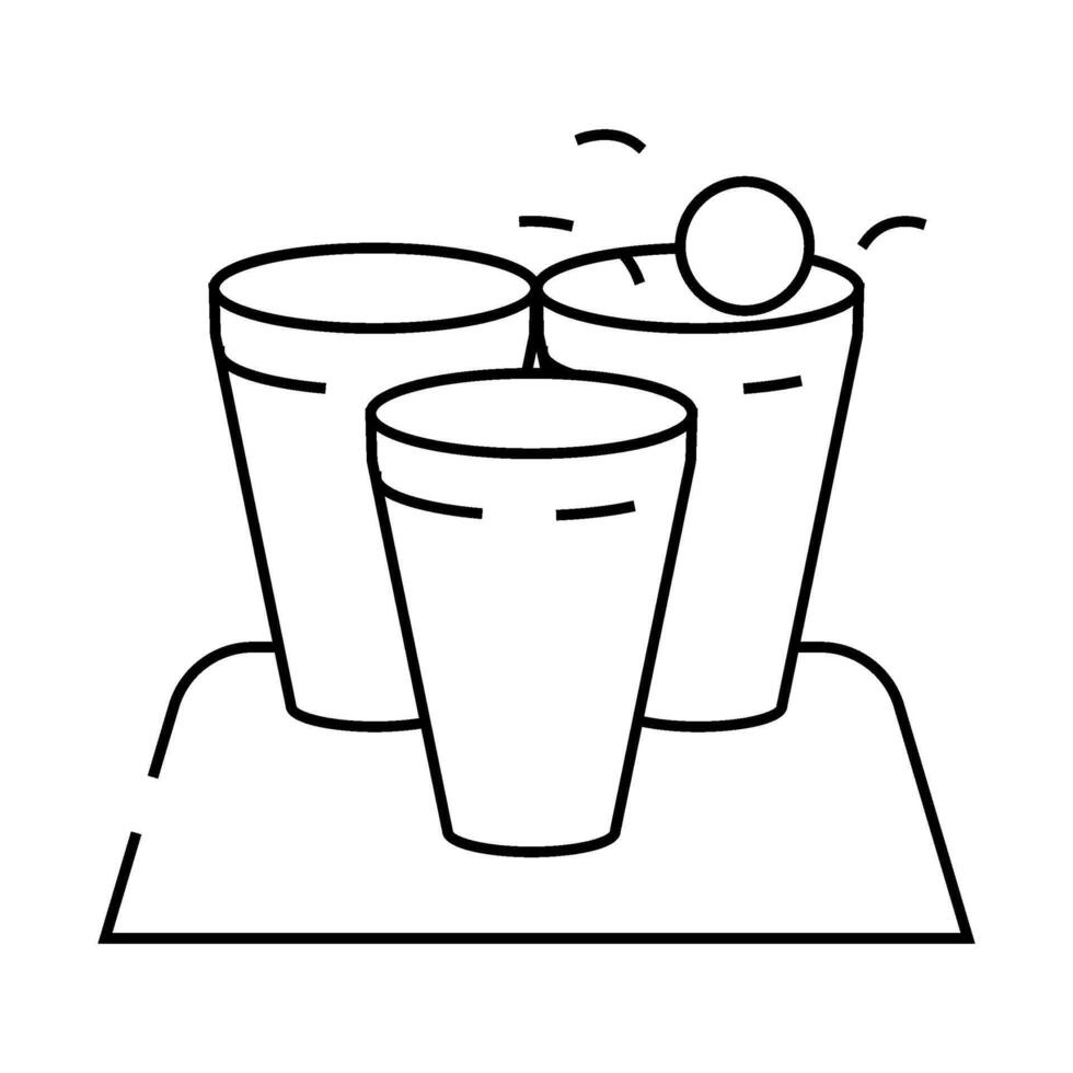 beer pong board table line icon illustration vector