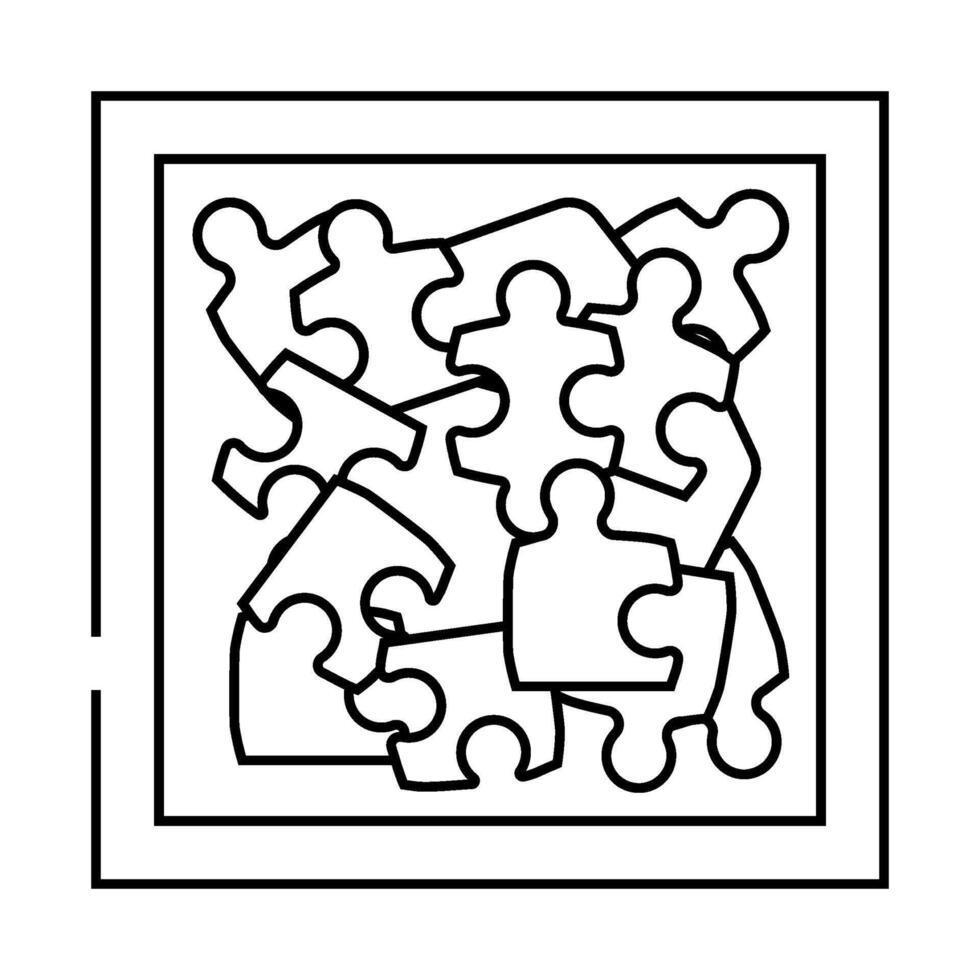 puzzle game board table line icon illustration vector