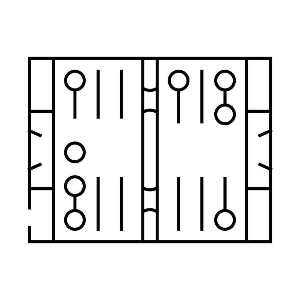 backgammon game board table line icon illustration vector