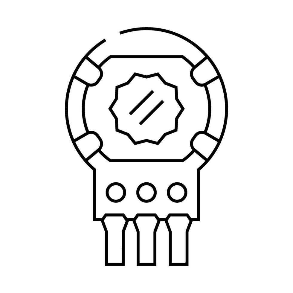 potentiometer electronic component line icon illustration vector