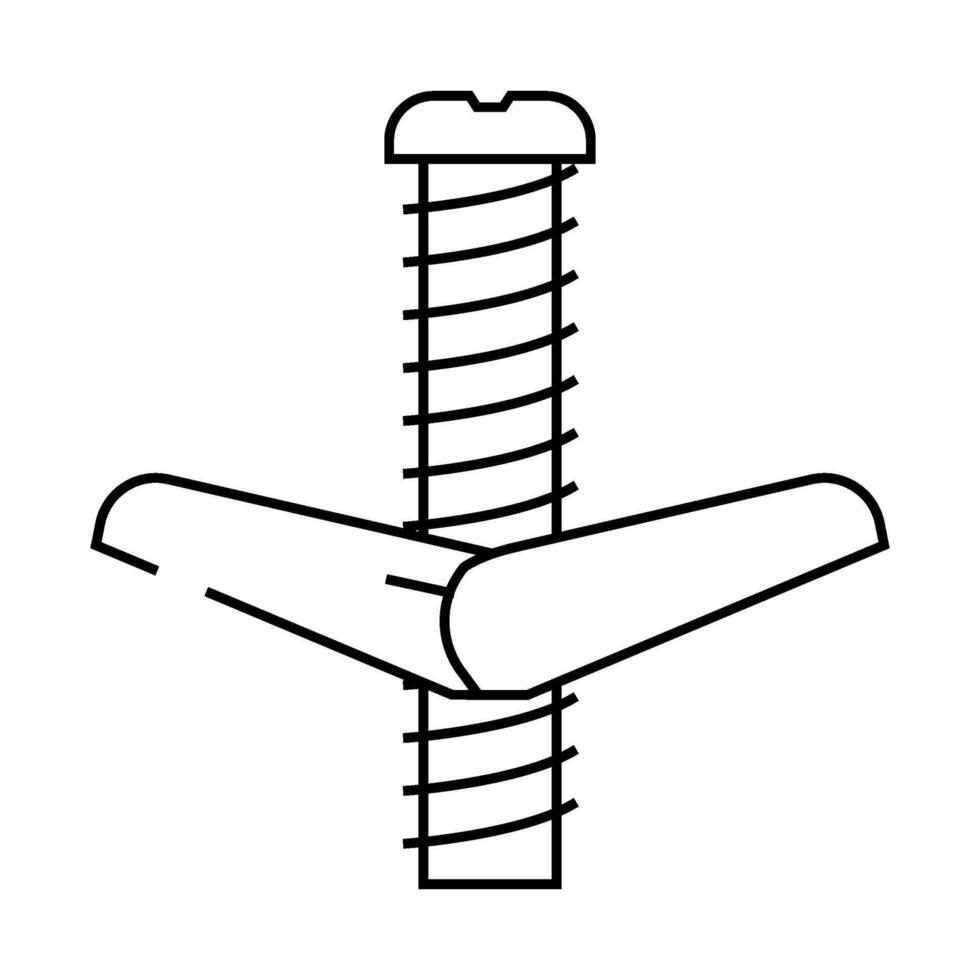 wall anchor hardware furniture fitting line icon illustration vector