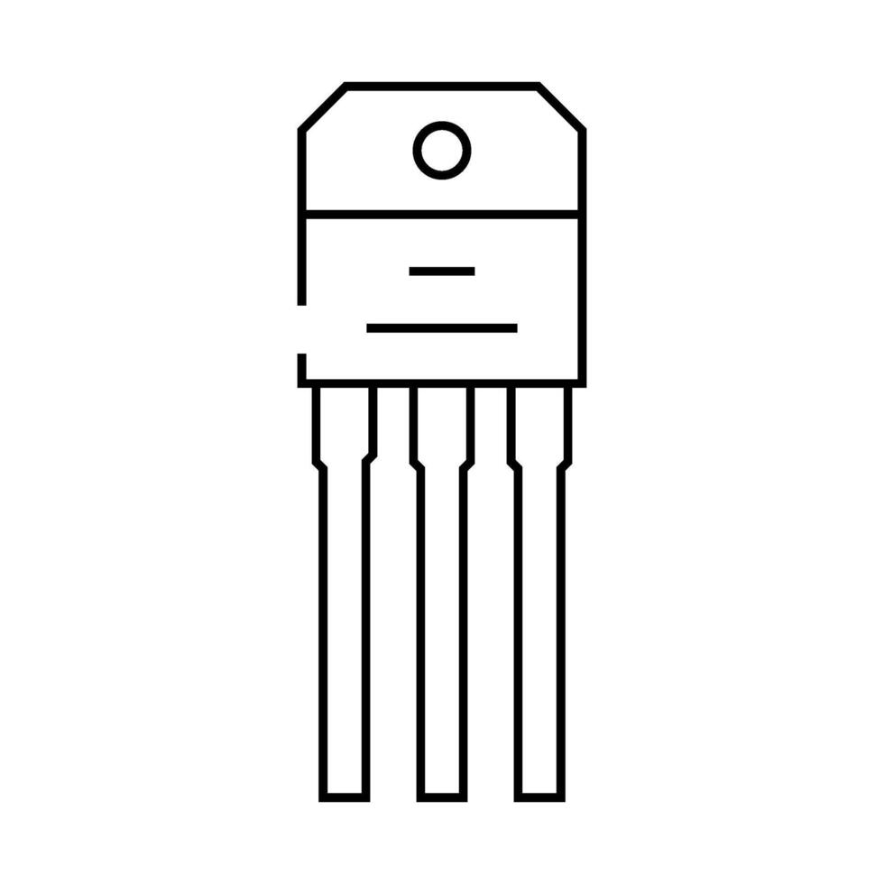transistor electronic component line icon illustration vector