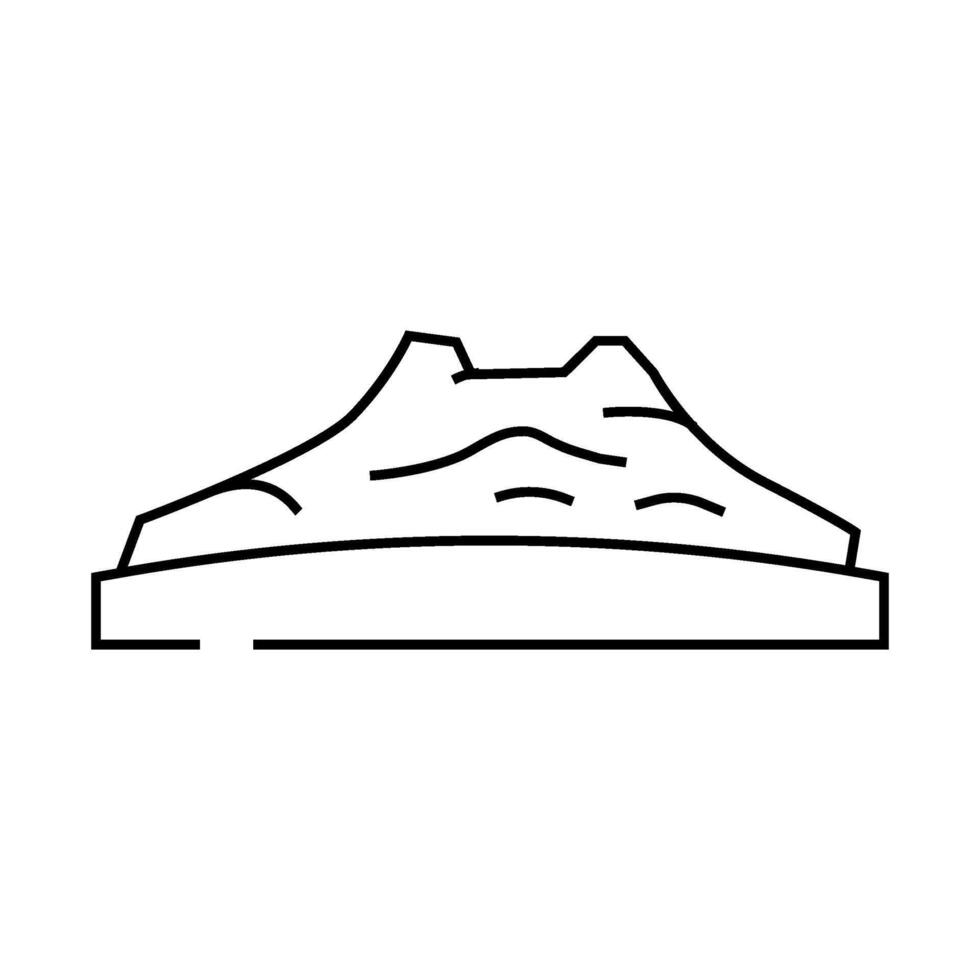olympus mons volcano mars planet line icon illustration vector