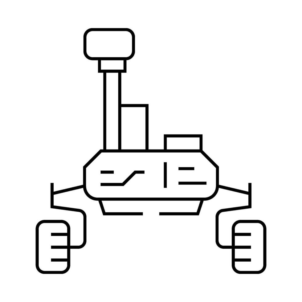 mars rover planet line icon illustration vector