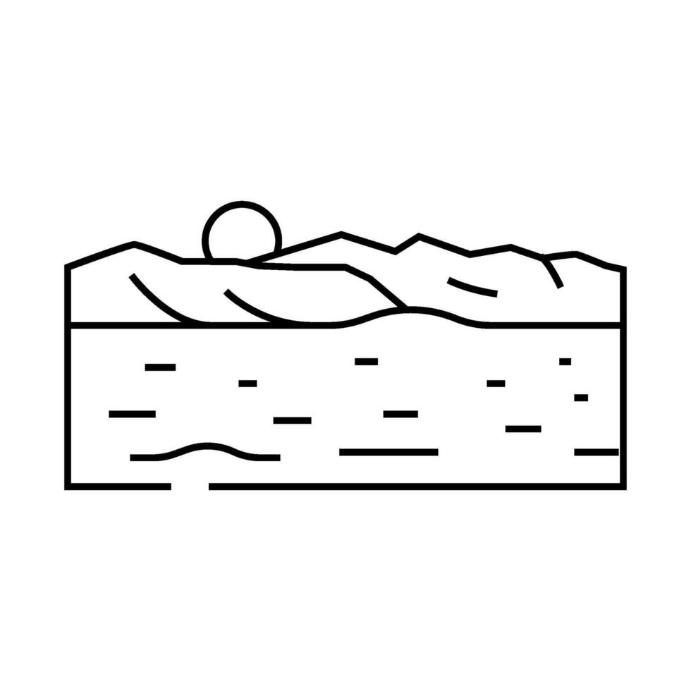 martian sunset mars planet line icon illustration vector