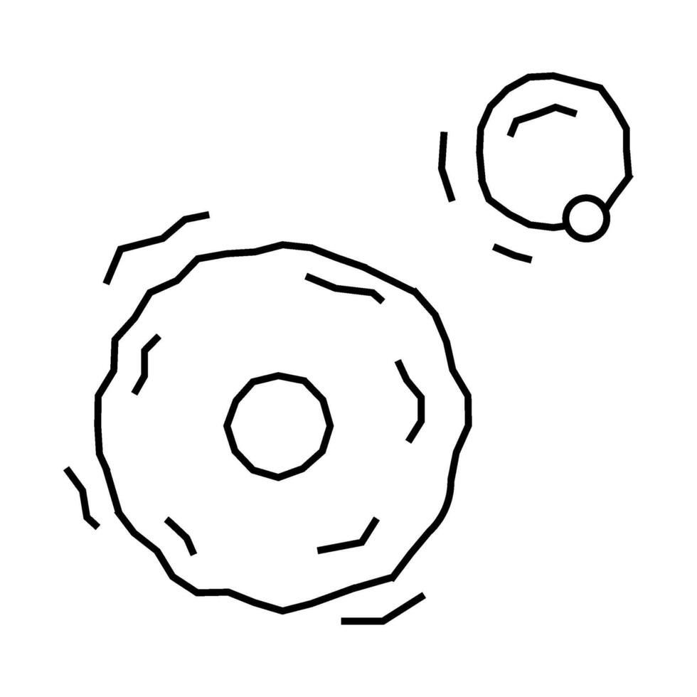 mars crater planet line icon illustration vector