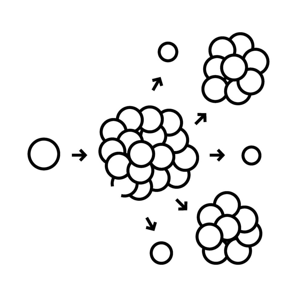 nuclear fission energy line icon illustration vector