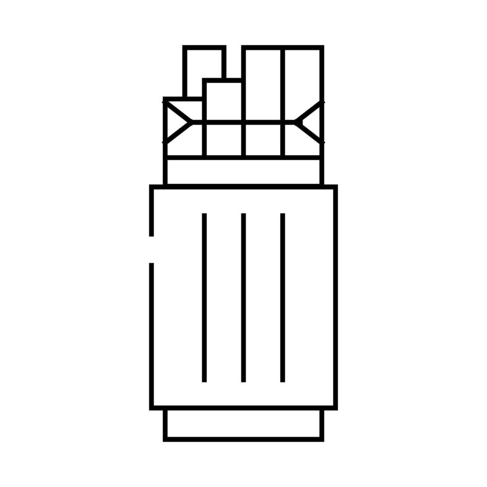 nuclear fuel rod energy line icon illustration vector