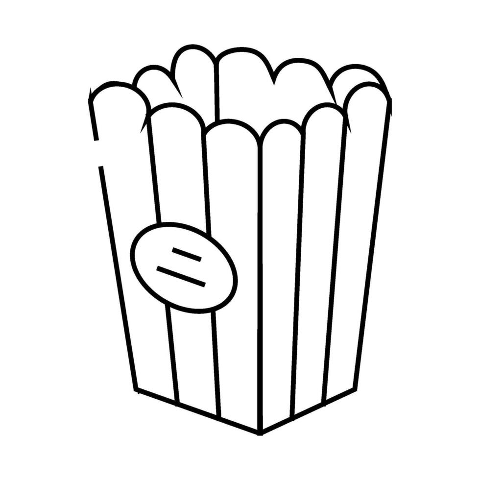 bucket popcorn box delicious line icon illustration vector