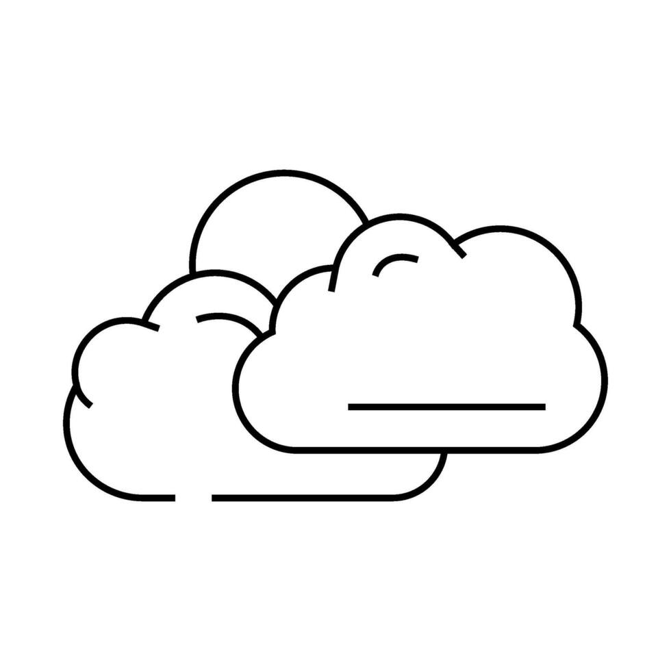 sun and clouds summer sunlight line icon illustration vector