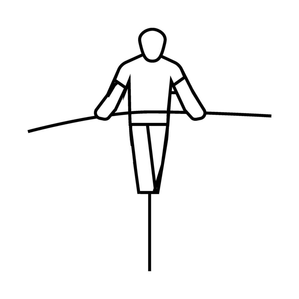 tightrope walker carnival vintage show line icon illustration vector