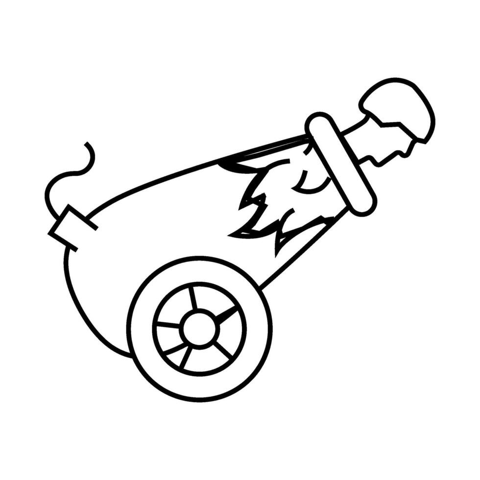 human cannonball carnival show line icon illustration vector