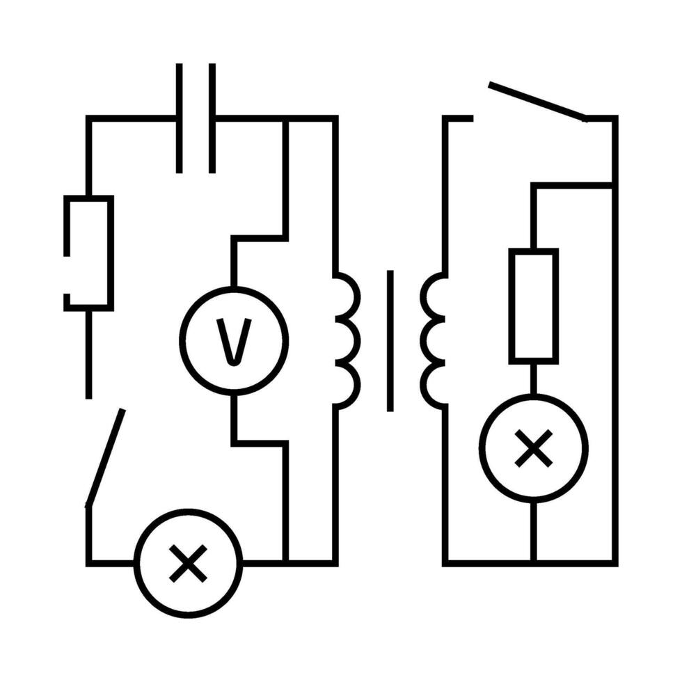 electric circuit electrical engineer line icon illustration vector