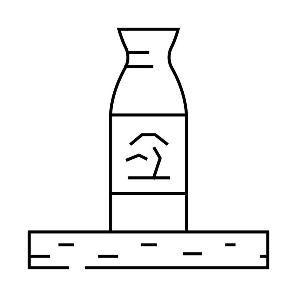 sake bottle japanese food line icon illustration vector