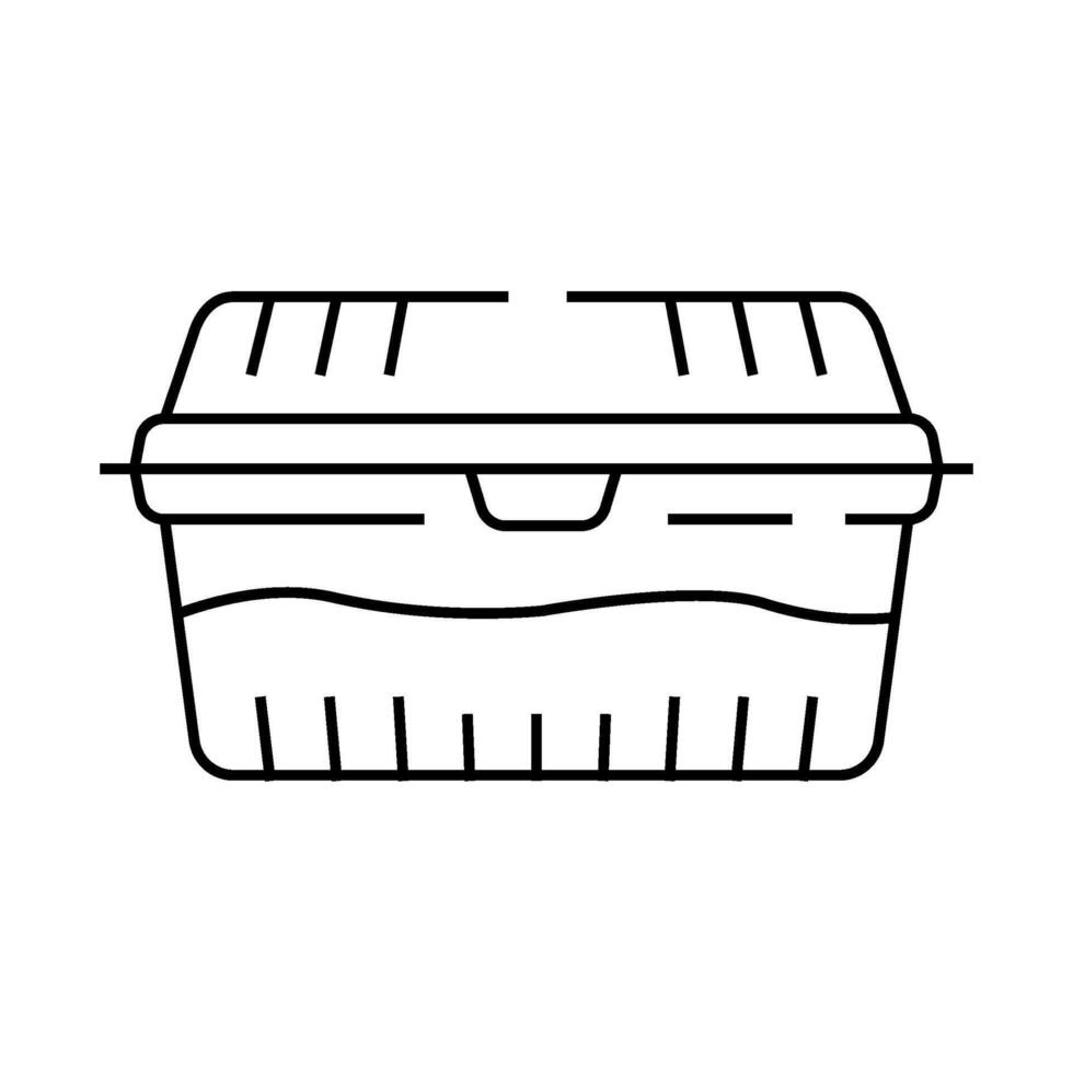 lunch box plastic meal line icon illustration vector