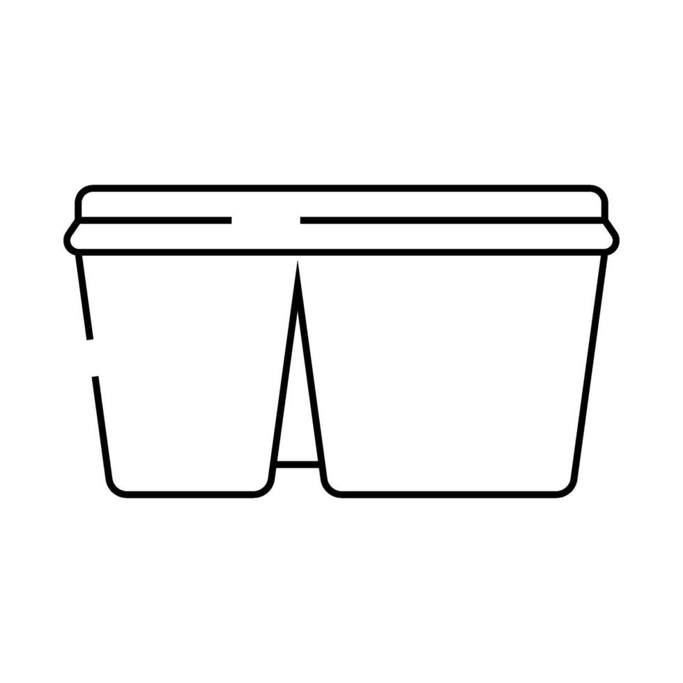 lunch box plastic food line icon illustration vector