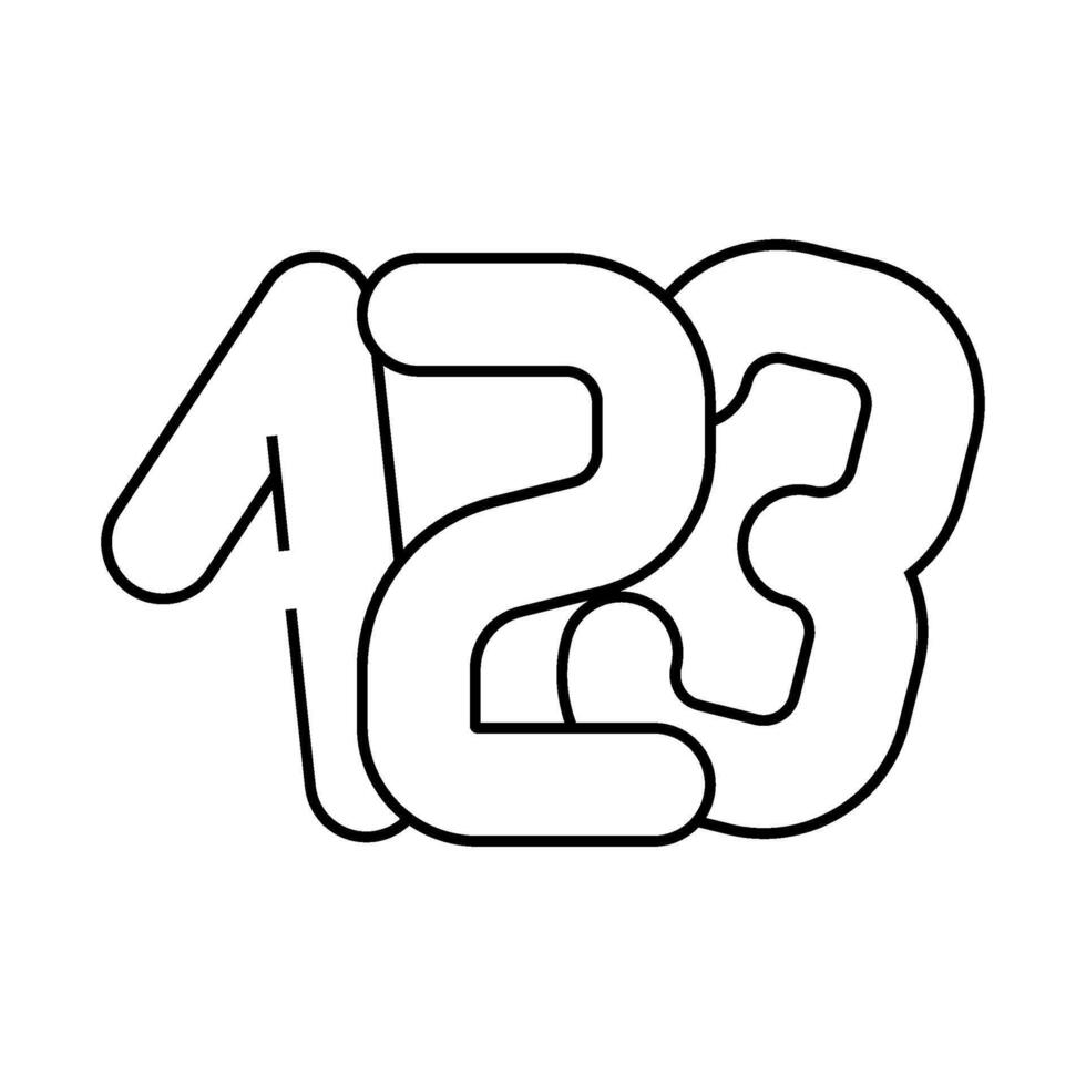 numbers math science education line icon illustration vector