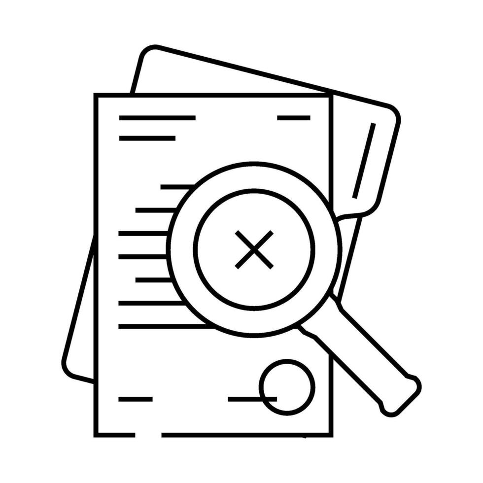 document reject line icon illustration vector