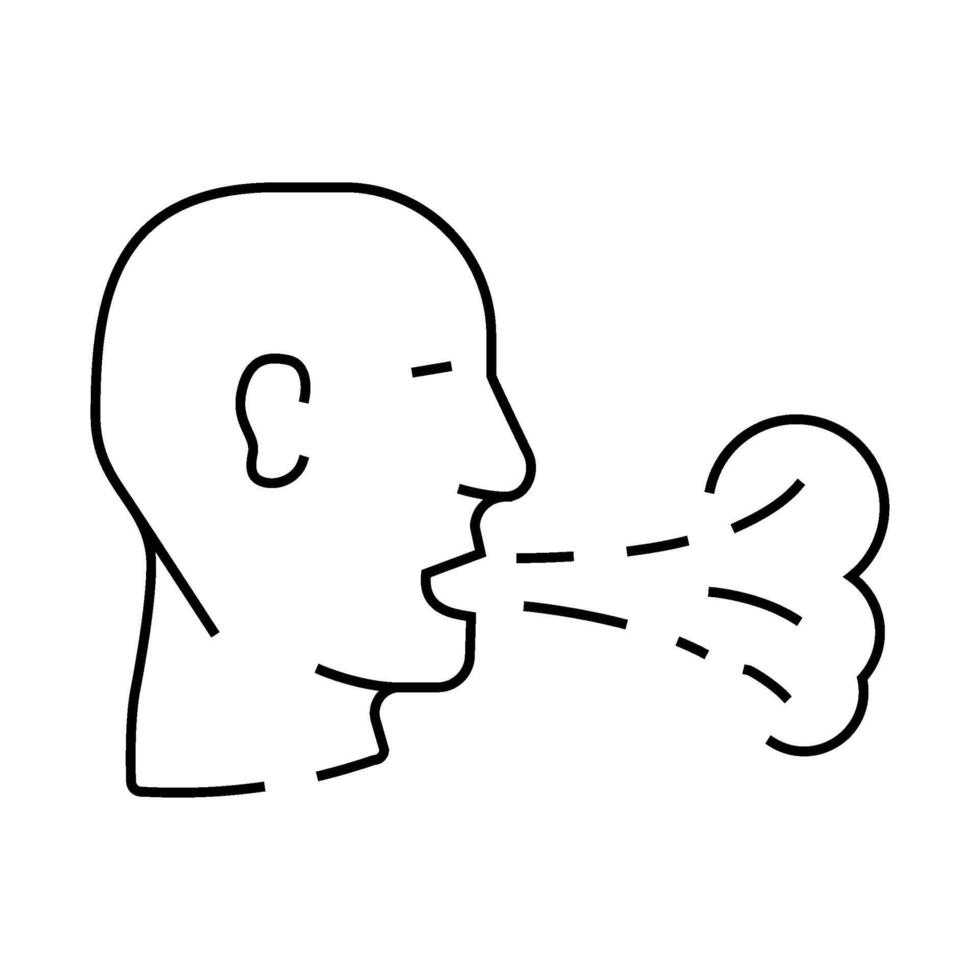 breath smell line icon illustration vector