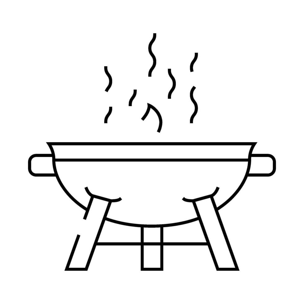grill smell line icon illustration vector