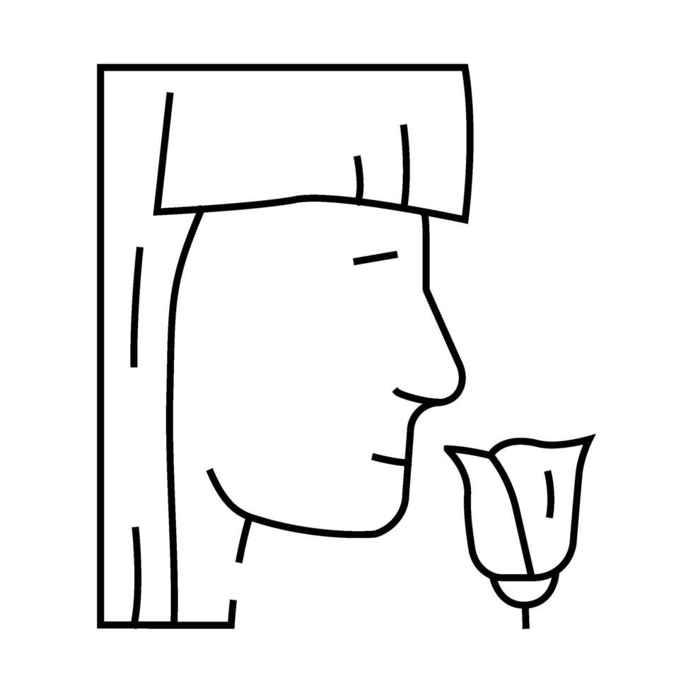 sense smell line icon illustration vector