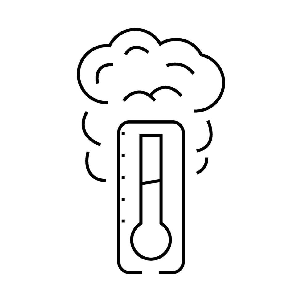 hot smell line icon illustration vector
