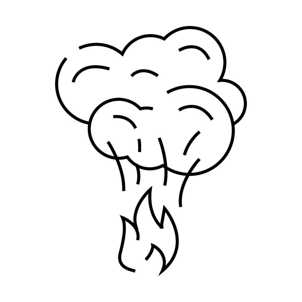 smoke smell line icon illustration vector