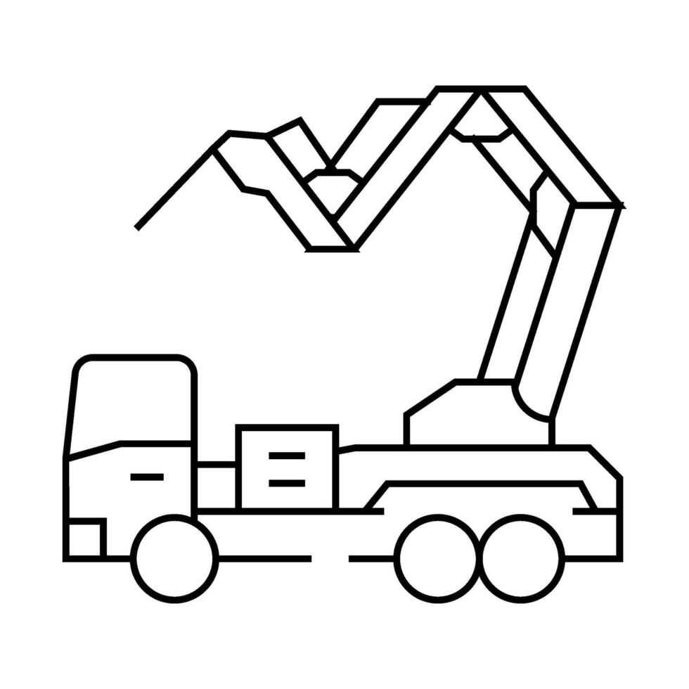 ditch digger civil engineer line icon illustration vector