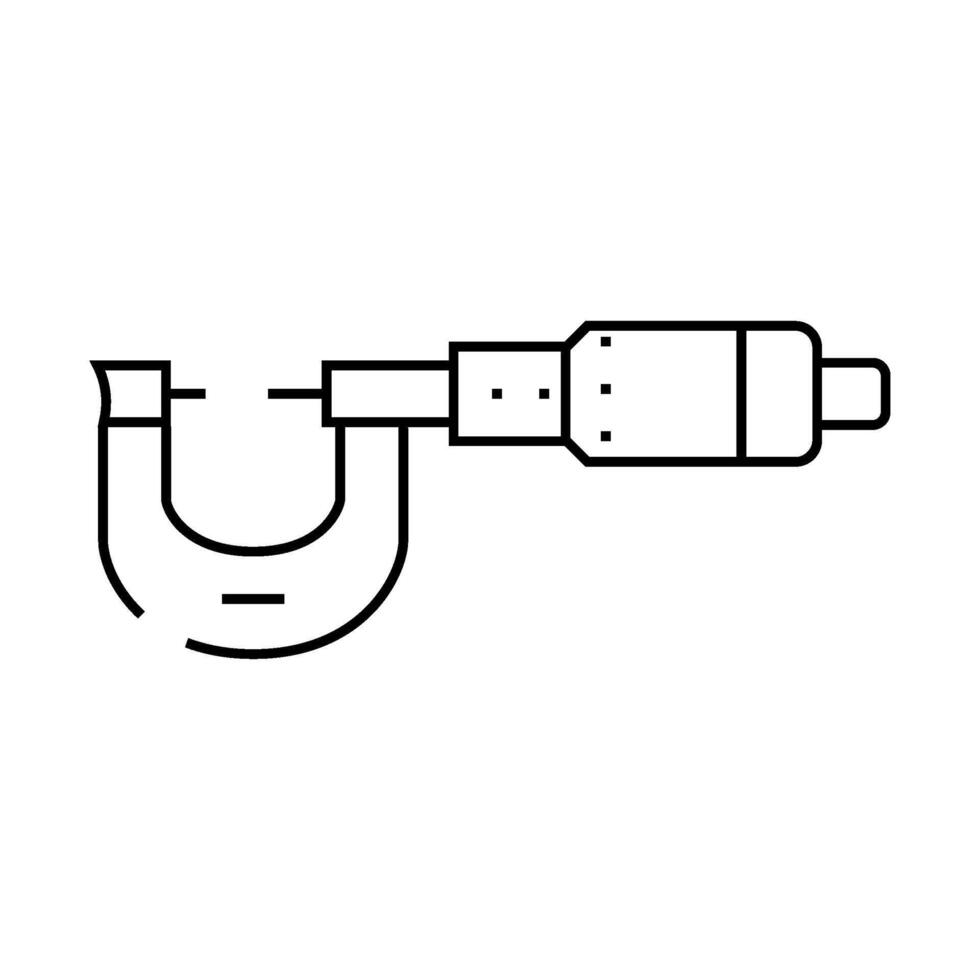 micrometer tool work line icon illustration vector