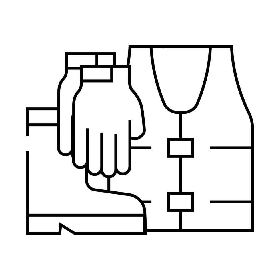 protective clothing tool work line icon illustration vector
