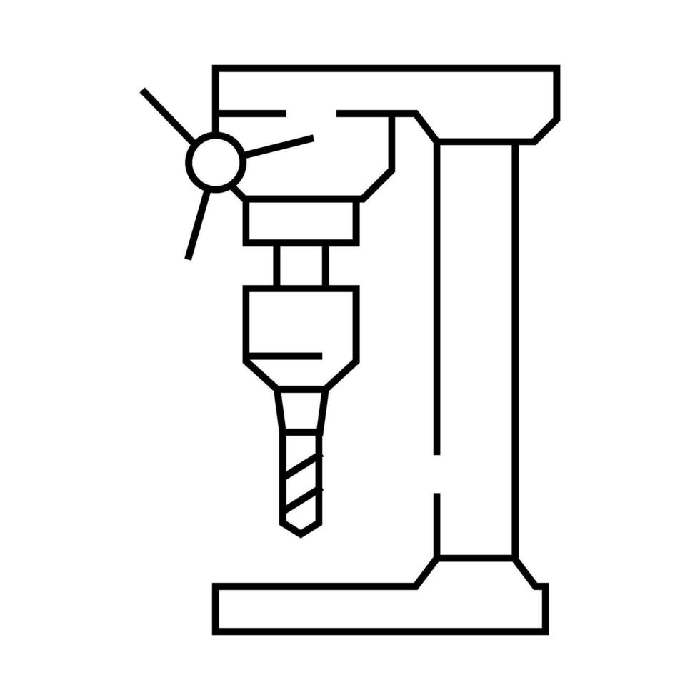 drill press tool work line icon illustration vector