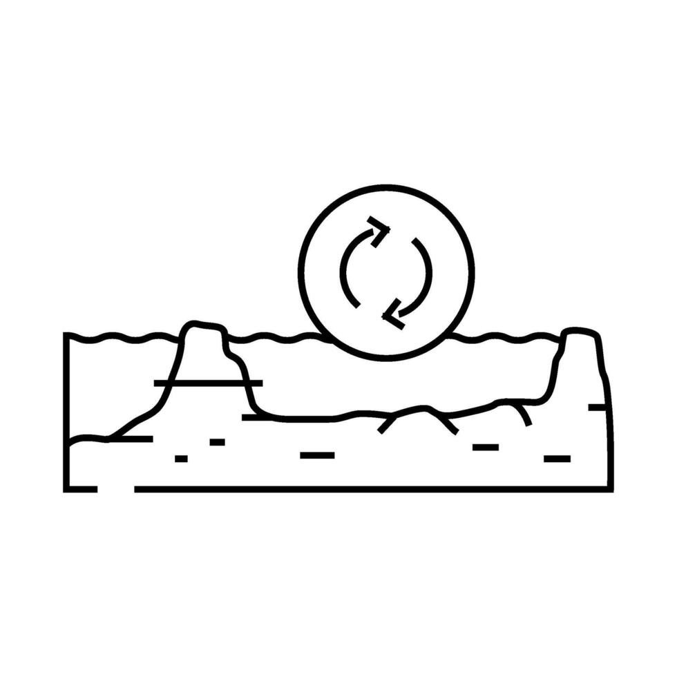 wetland restoration environmental line icon illustration vector