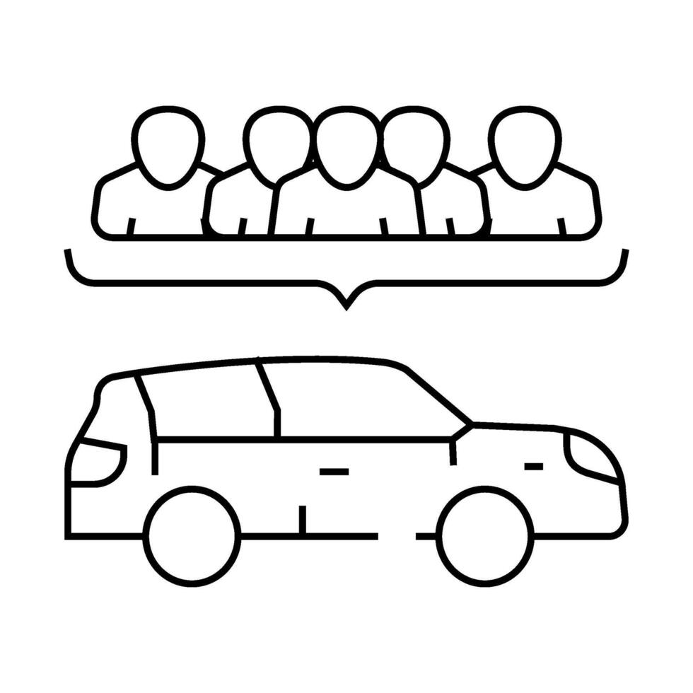 carpooling environmental line icon illustration vector