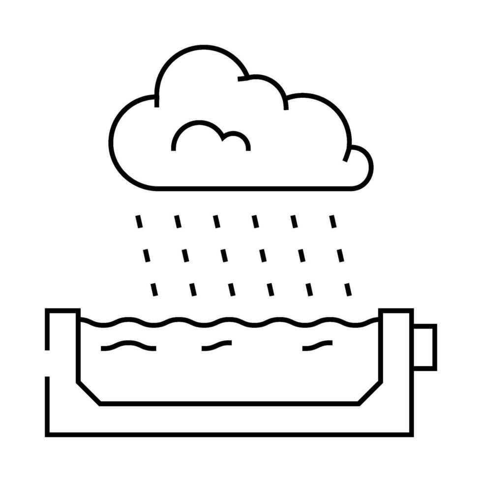 rainwater harvesting environmental line icon illustration vector