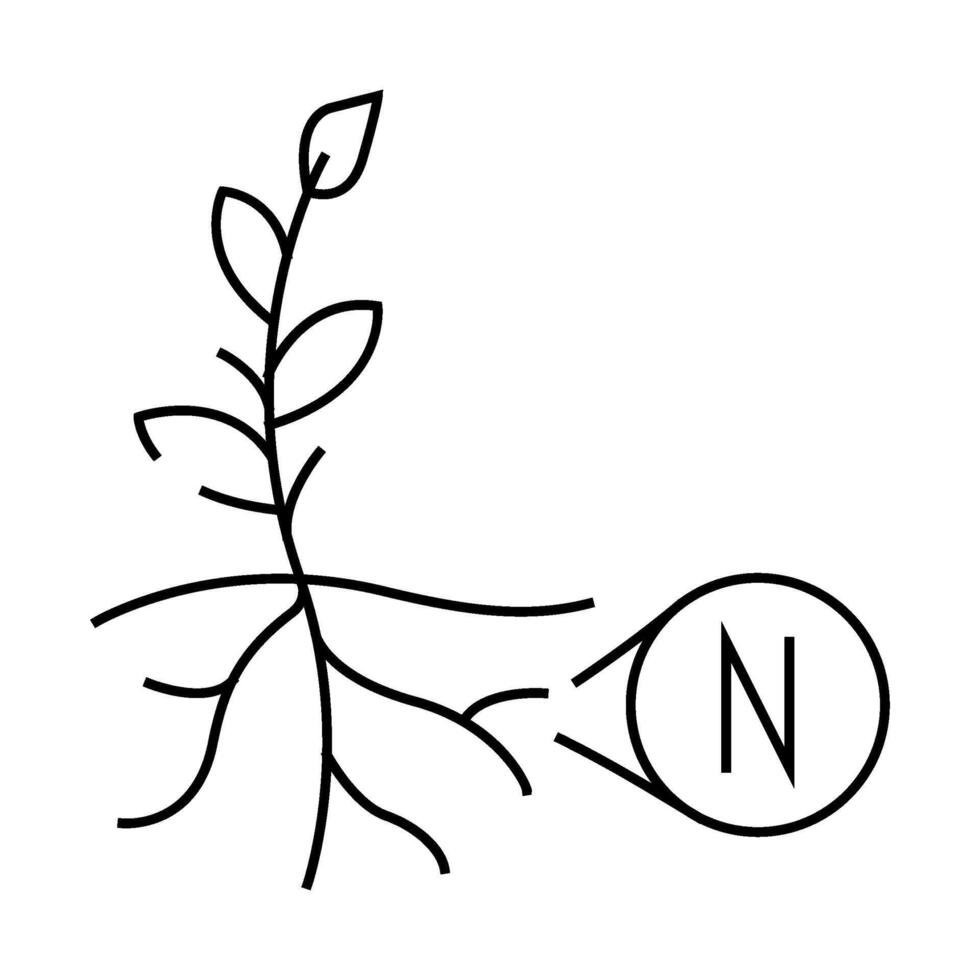 nitrogen fixation environmental line icon illustration vector